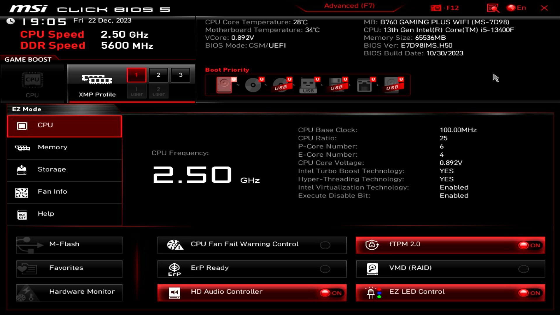 Bios settings 2